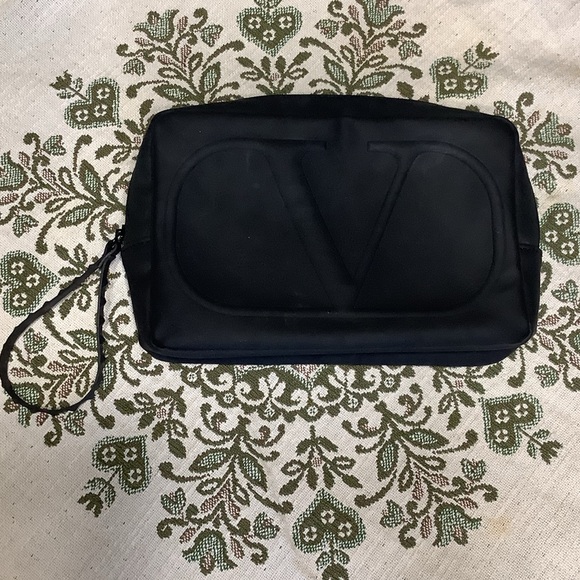 Valentino Garavani Handbags - Valentino Garavani Black Dopp Elegant Case with Logo